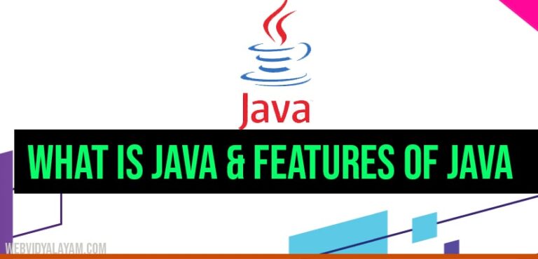 What is Java & Features of Java - Web Vidyalayam