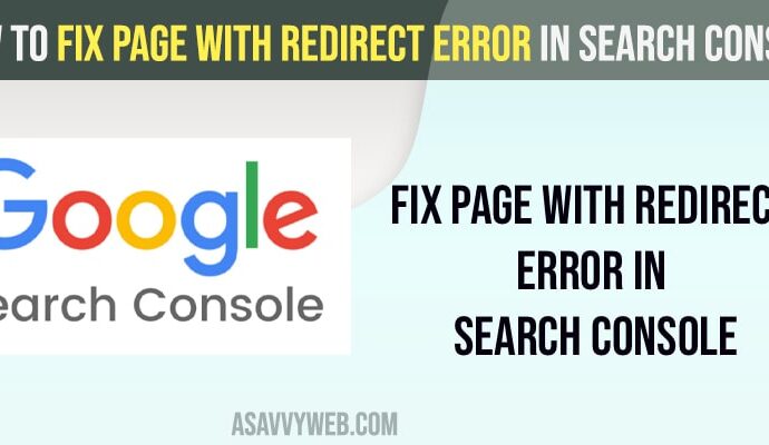 How to Fix Page With Redirect Error in Search Console