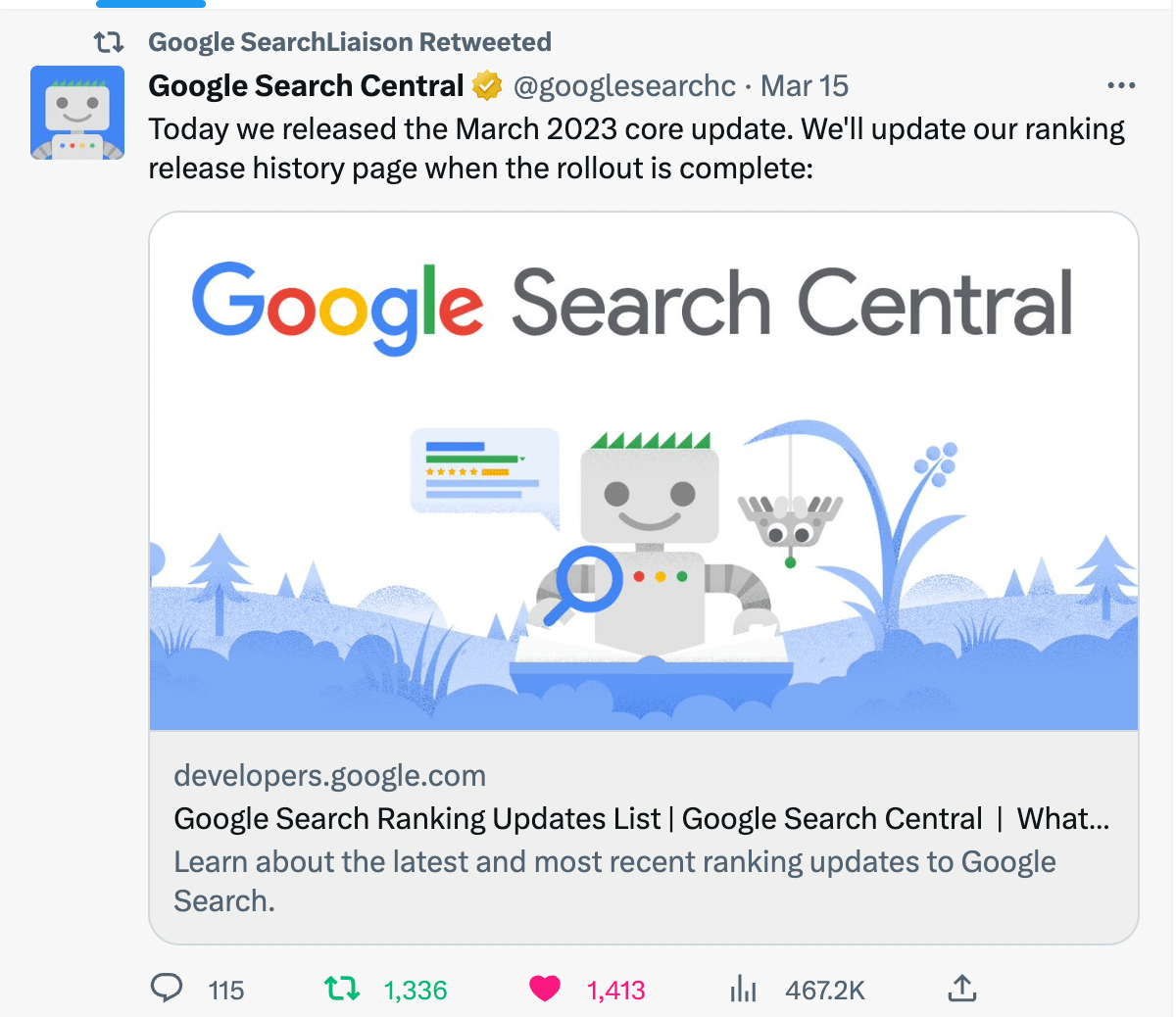 google algorithm updates 2023 in review: core,... Know More About Google 15th March 2023 Algorithm Update - Web Vidyalayam