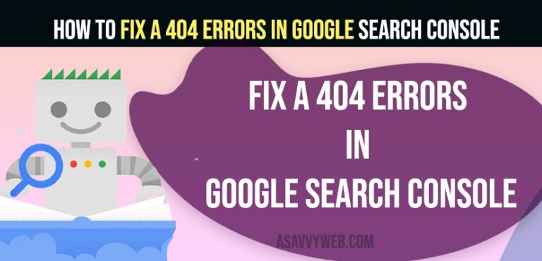 How To Fix a 404 Errors in Google Search Console
