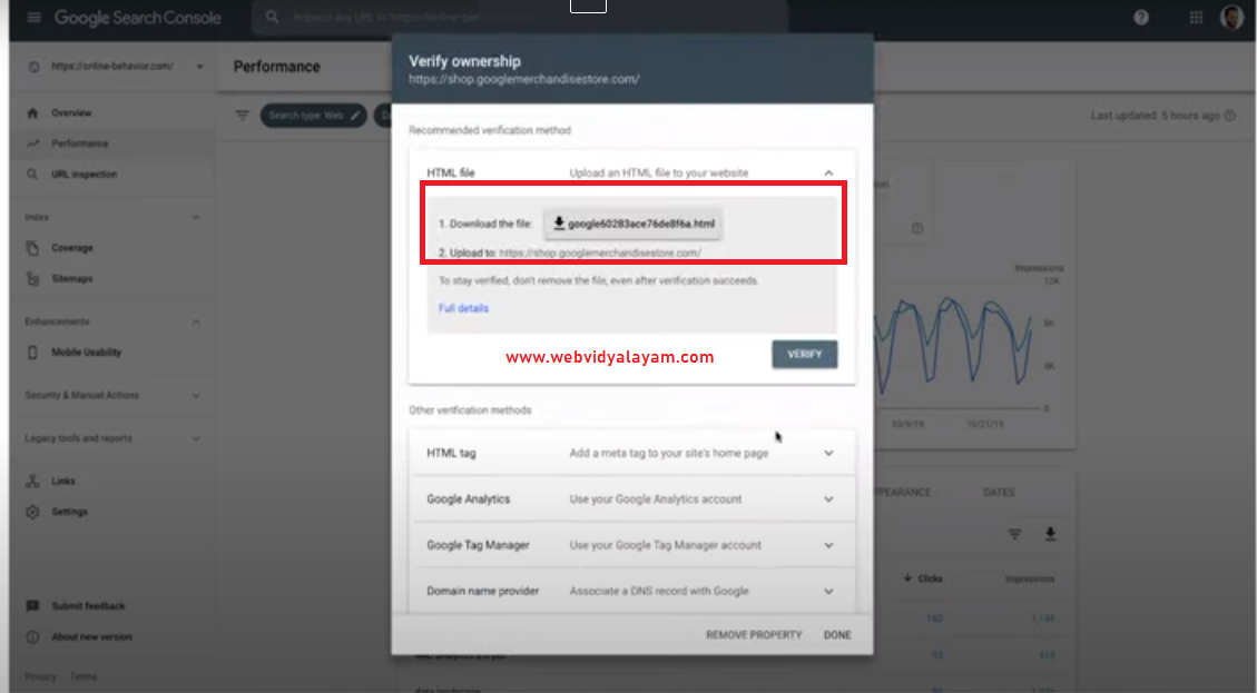 Add Google Search Console HTML File Upload on WordPress - Web Vidyalayam