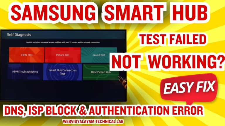 Samsung Smart Hub Test Failed? (2026 Fix: DNS, ISP Block & Authentication Error)